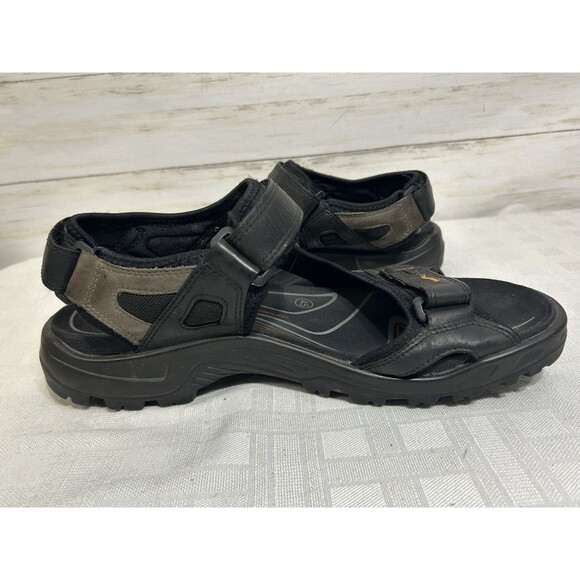Ecco Receptor Sandals Gray Black Leather Hiking Walking Sz. US 11-11.5 Men EU 45 main image 7